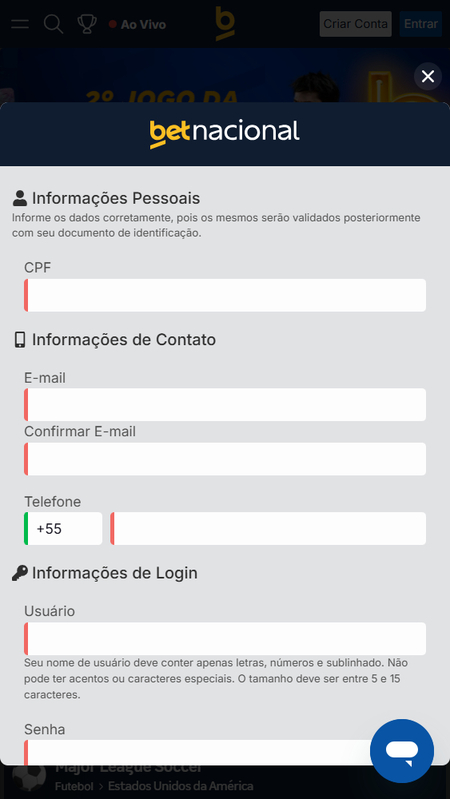 Betnacional registration