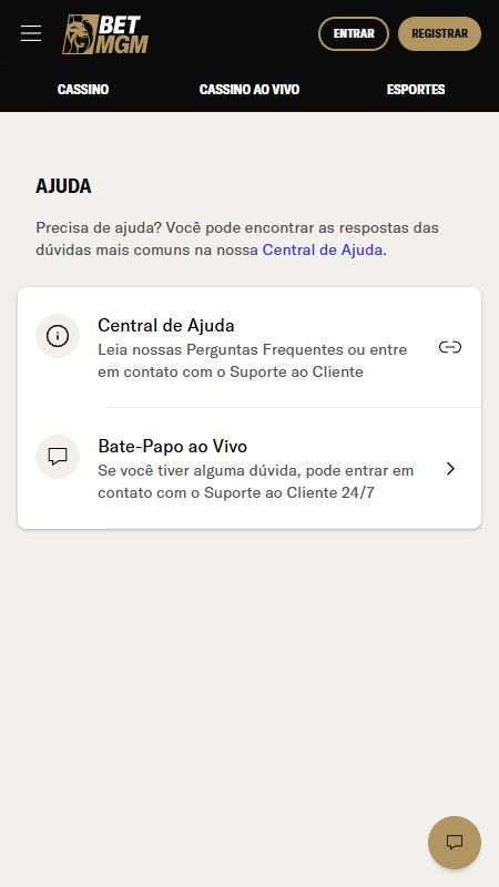 BetMGM Central de ajuda