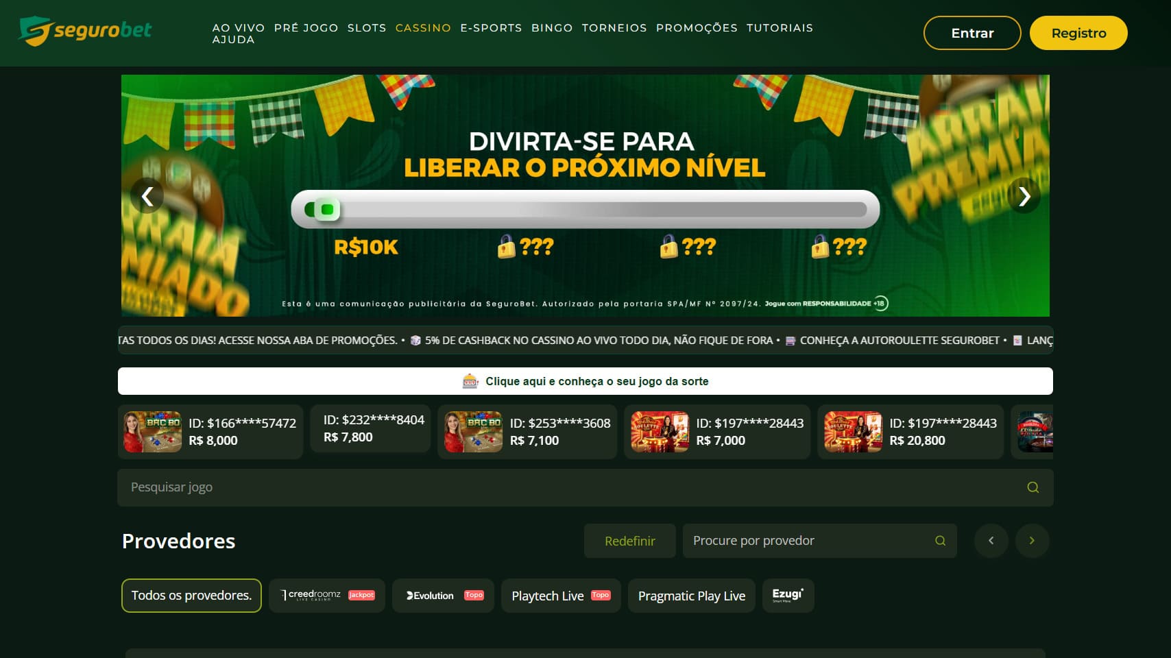 Segurobet casino games